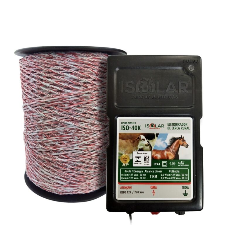 01 Eletrificador rural 40k + 100m Fio eletroplasti
