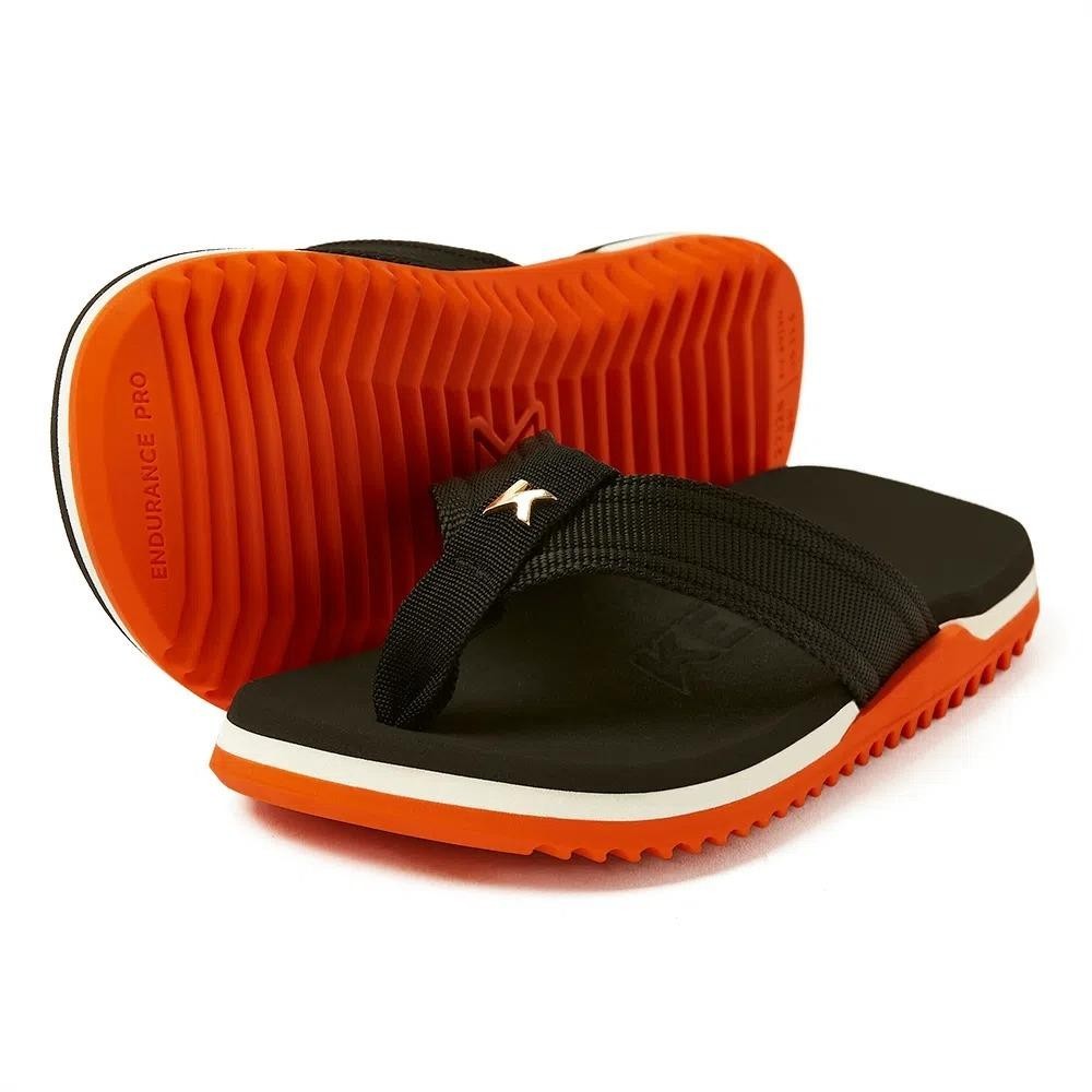Chinelo Infantil Kenner NK6 Pro Kids – Preto e Laranja