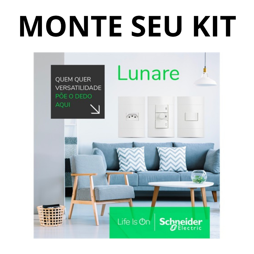 Linha Completa Schneider Lunare Tomada Interruptor Suporte Placa Conjunto 4×2 4×4 todos os modelos