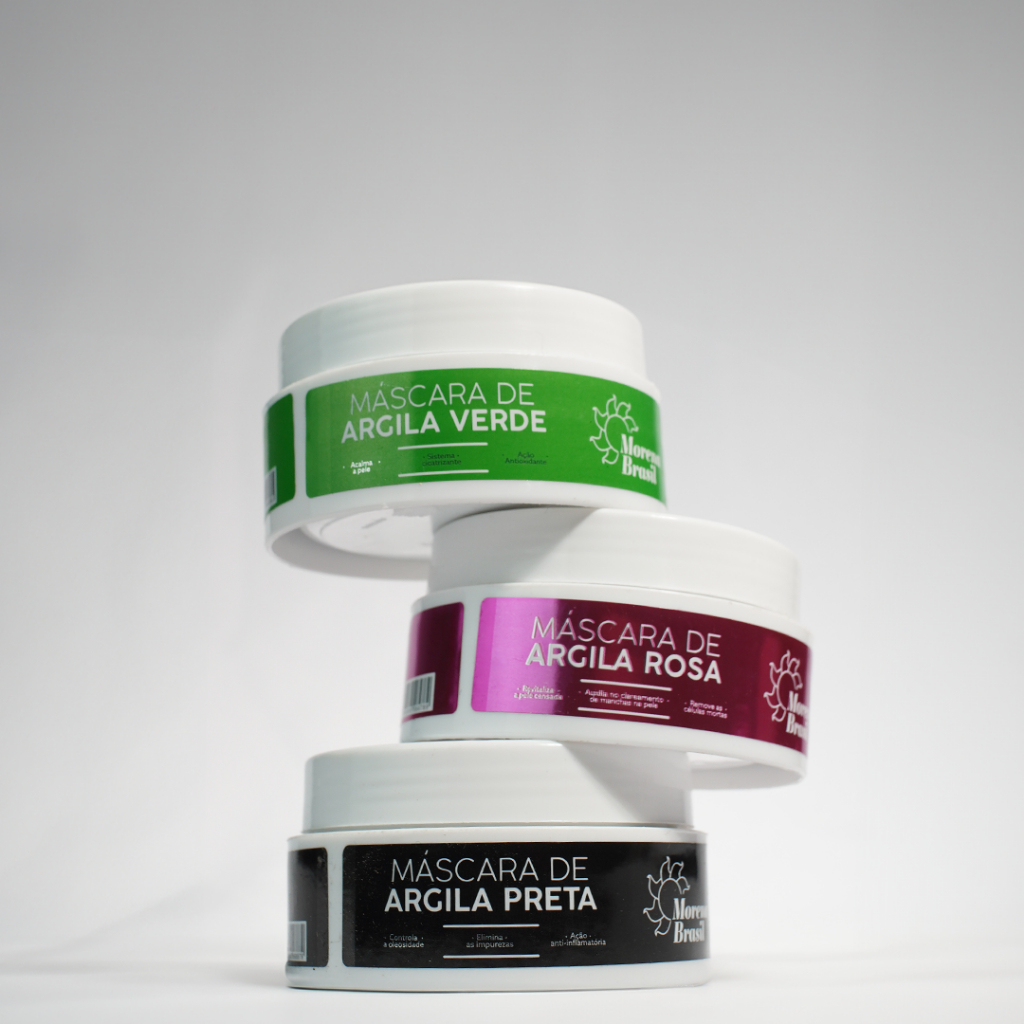 Kit SkinCare Argila Preta, Verde e Rosa  Hidratação, Controle de Olesidade e Prevenção De Acne