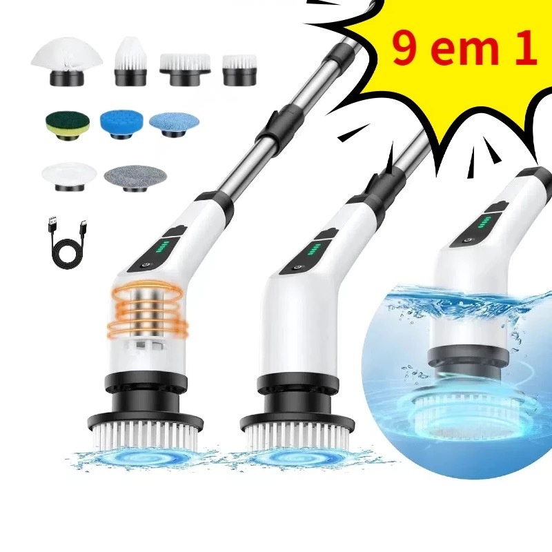 Escova De Limpeza Ajustável Janela Banheiro e Cozinha Ferramenta 7 em 1 /9 em 1Recarregável