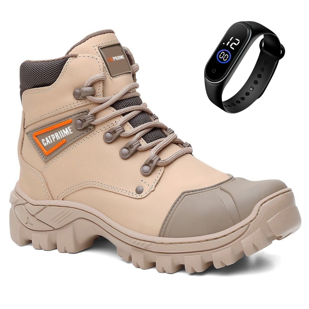 Bota Coturno Segurança Masculna Original CATPRIIME Couro Premium Palmilha Conforto Com C.A 47.751