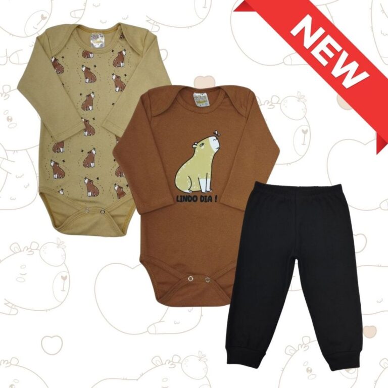 Kit Body Bebê 3 Peças para bebê Conjunto de Men