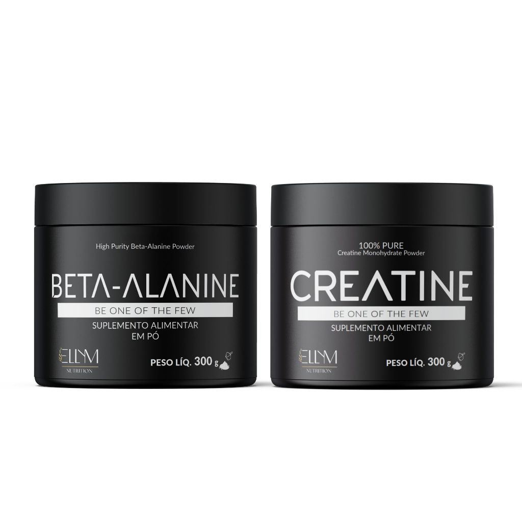 Kit Creatina 300g + Beta Alanina 300g ELLYM NUTRITION Suplemento Alimentar para Força e Energia