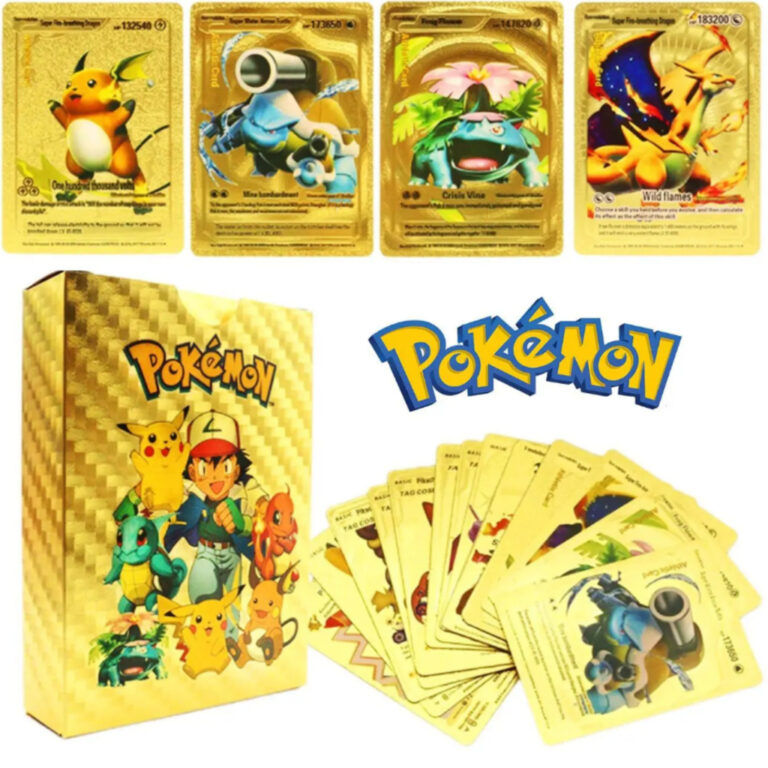 Kit Cartas Pokémon 55 Peças Gold Edition Cards R