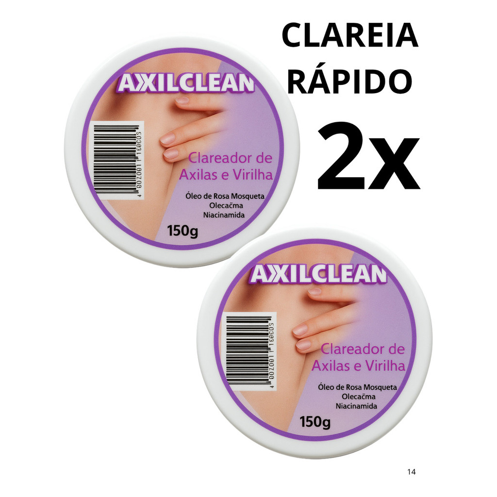 Kit 02 Clareador De Axilas E Virilha Axilclean 150 Gr