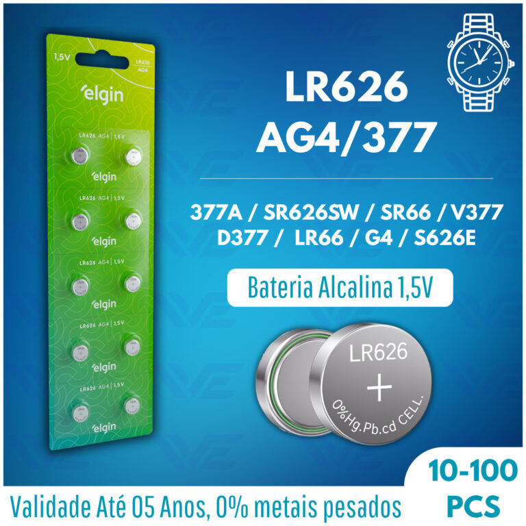 Bateria Pilha P/ Relógio de Pulso LR626 AG4 1.5 V