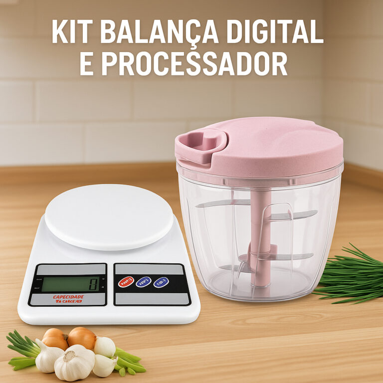 Kit Balança Digital 10Kg e Processador De Aliment