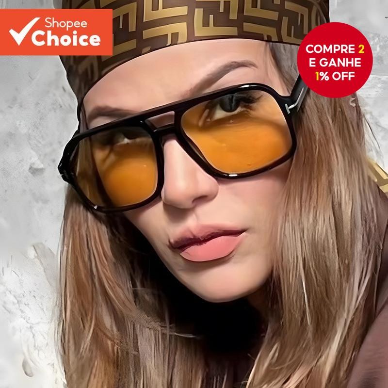 Óculos De Sol Piloto Quadrados Retro Ponte Dupla UV400 Armação De Metal Para Homens E Mulheres