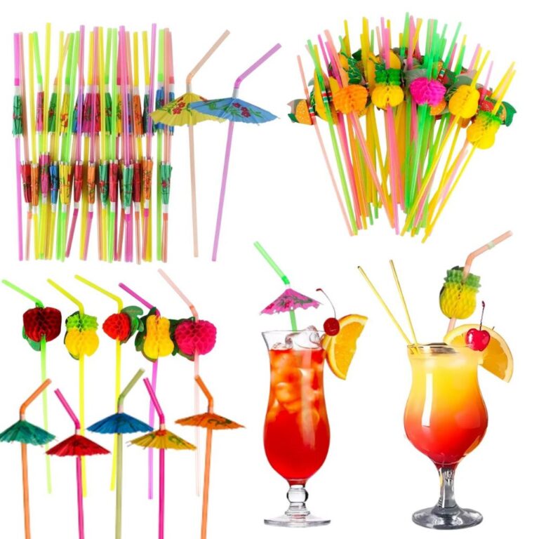 Kit Canudos Sombrinha Guarda-chuva Fruta para Drin