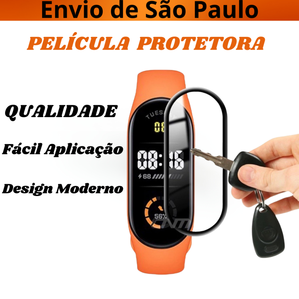 Película Protetora de Tela P/ Mi Band 10 9 8 7 6 5 4 3 Protetora Nano HIDROGEL [Envio HOJE]