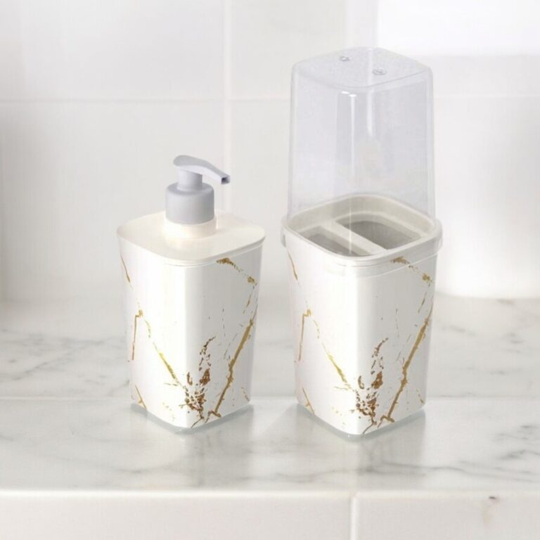 Kit Banheiro Porta Sabonete + Porta Escova + Porta