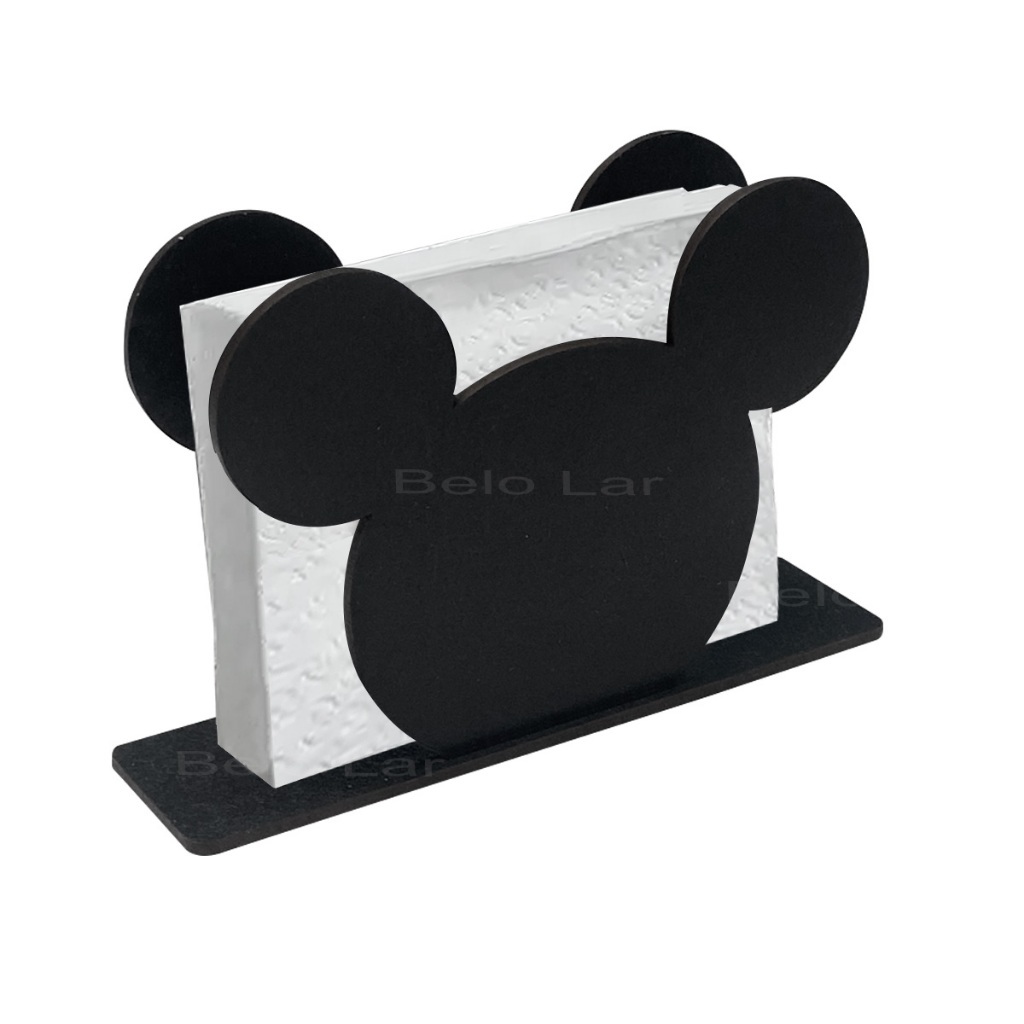 Kit 17 Porta Guardanapo Mickey Preto Porta Papel Toalha De Mesa