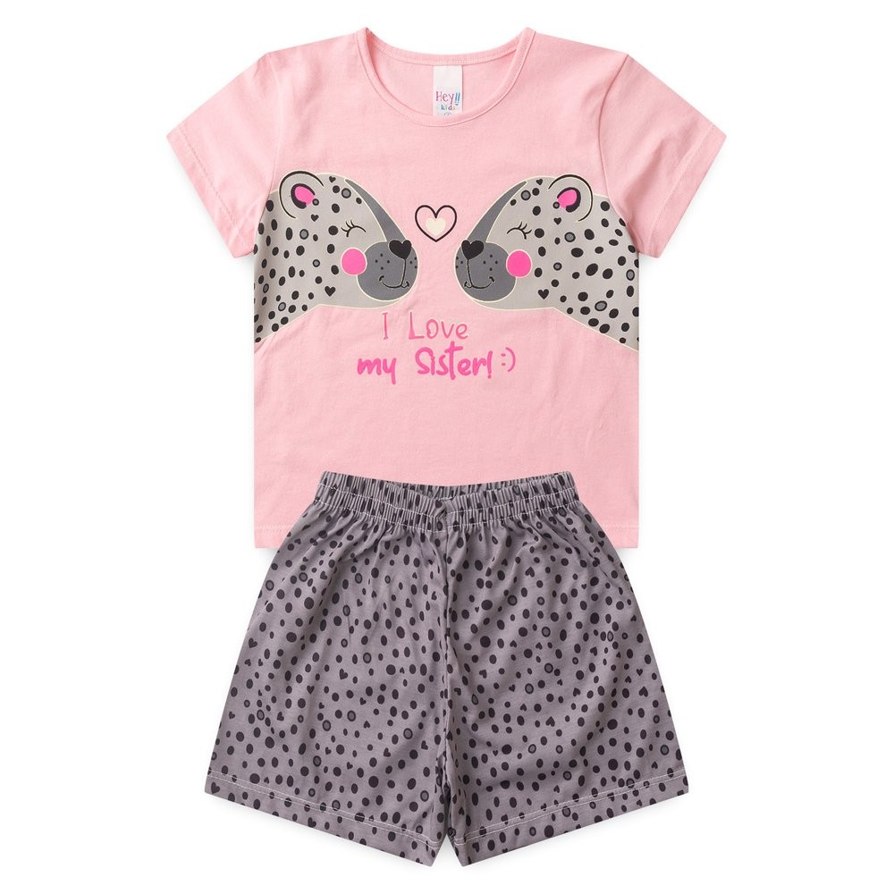 Pijama BRILHA NO ESCURO Infantil Menina Verão I Love – Hey Kids