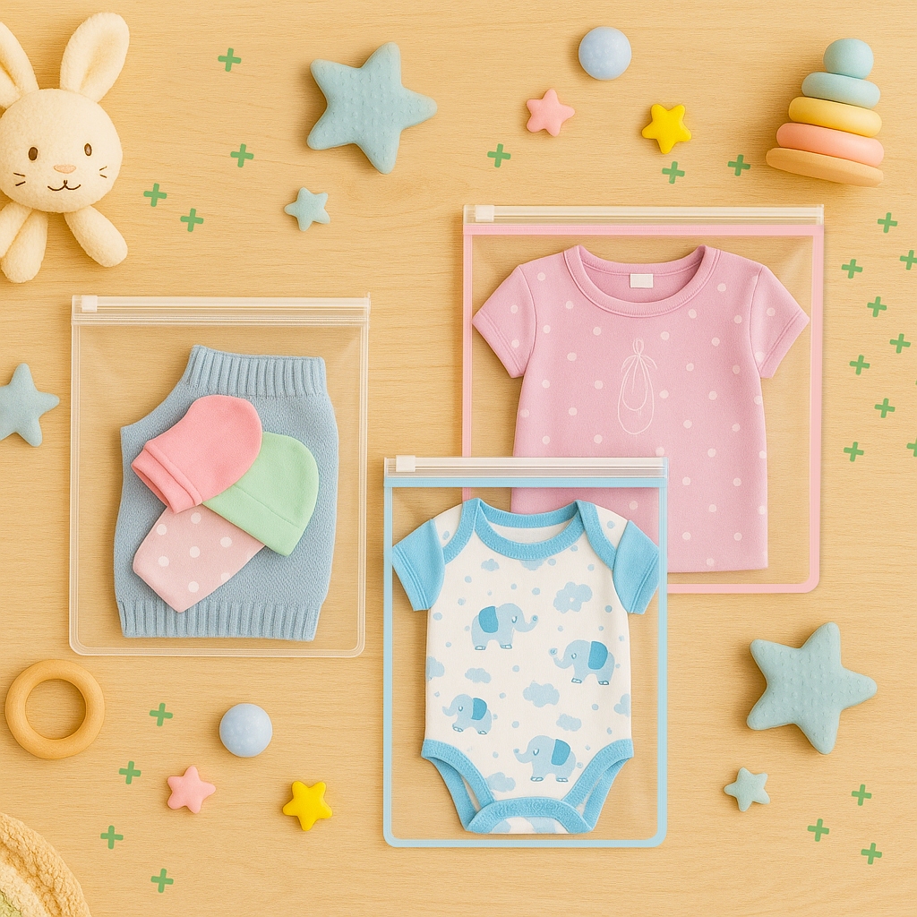 Kit Saquinhos Maternidade Multiuso Com Zíper Organizador Nécessaire Envelope impermeável