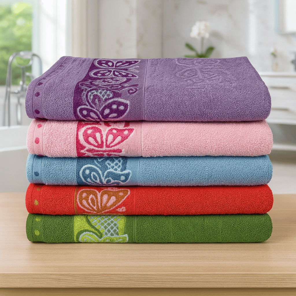 Toalha de Banho Alta Qualidade 100% Algodão 75x140cm Borboletas – Coleção Eliziane