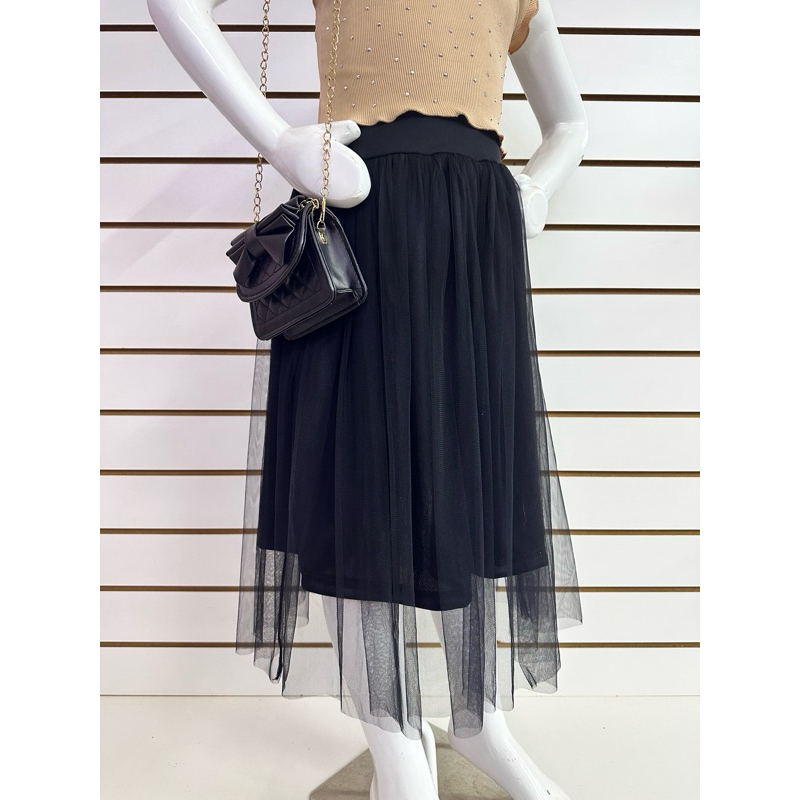 Saia Infantil de Tule Liso  Moda Evangélica  6 a 14 Anos
