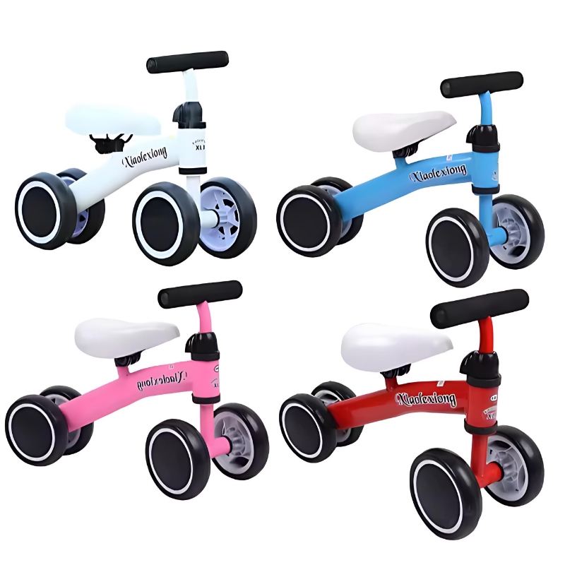 Bicicleta De Equilíbrio Bebê 4 Rodas sem Pedais Andador Brinquedo Para Crianças Coloridas P14