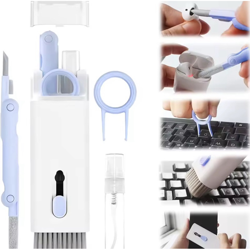Kit de Limpeza 7 em 1  Escova Macia para Fones e Teclado