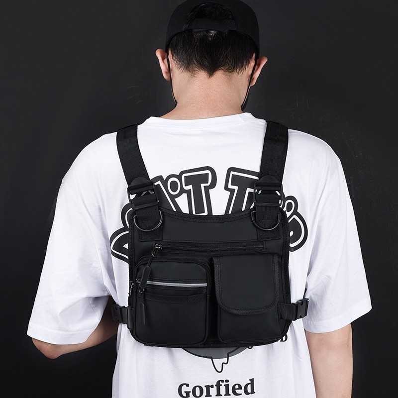 Mochila tática leve e versátil para atividades ao ar livre – bolsa de peito masculina esportiva