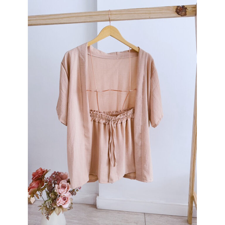 conjunto duna #225 kimono com shorts moda feminina