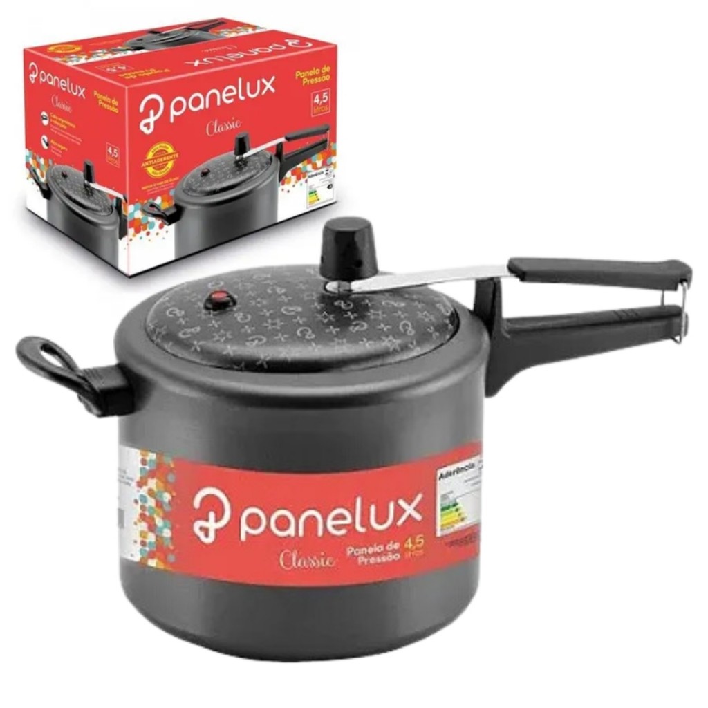 Panela de Pressão Panelux 4,5 Litros Antiaderente Teflon Não Gruda Linha Magnific com 5 Camadas