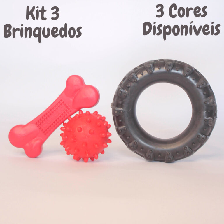 Kit 3 Mordedores Brinquedo Maciço Para Pet Cachor