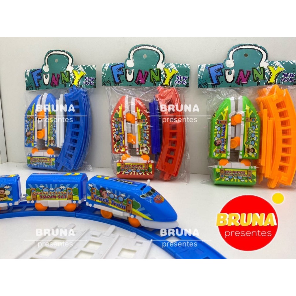 Kit Trenzinho a Pilha – Presente para Menino e Menina | Brinquedo Desenvolvimento Infantil