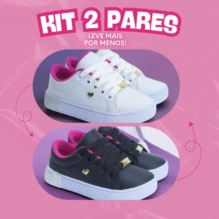 Kit 2 Pares Tênis Infantil Feminino Ultra Confort