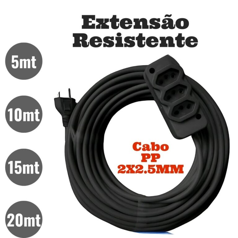 Extensão Cabo PP Reforçada Industrial Cabo 2,5 G