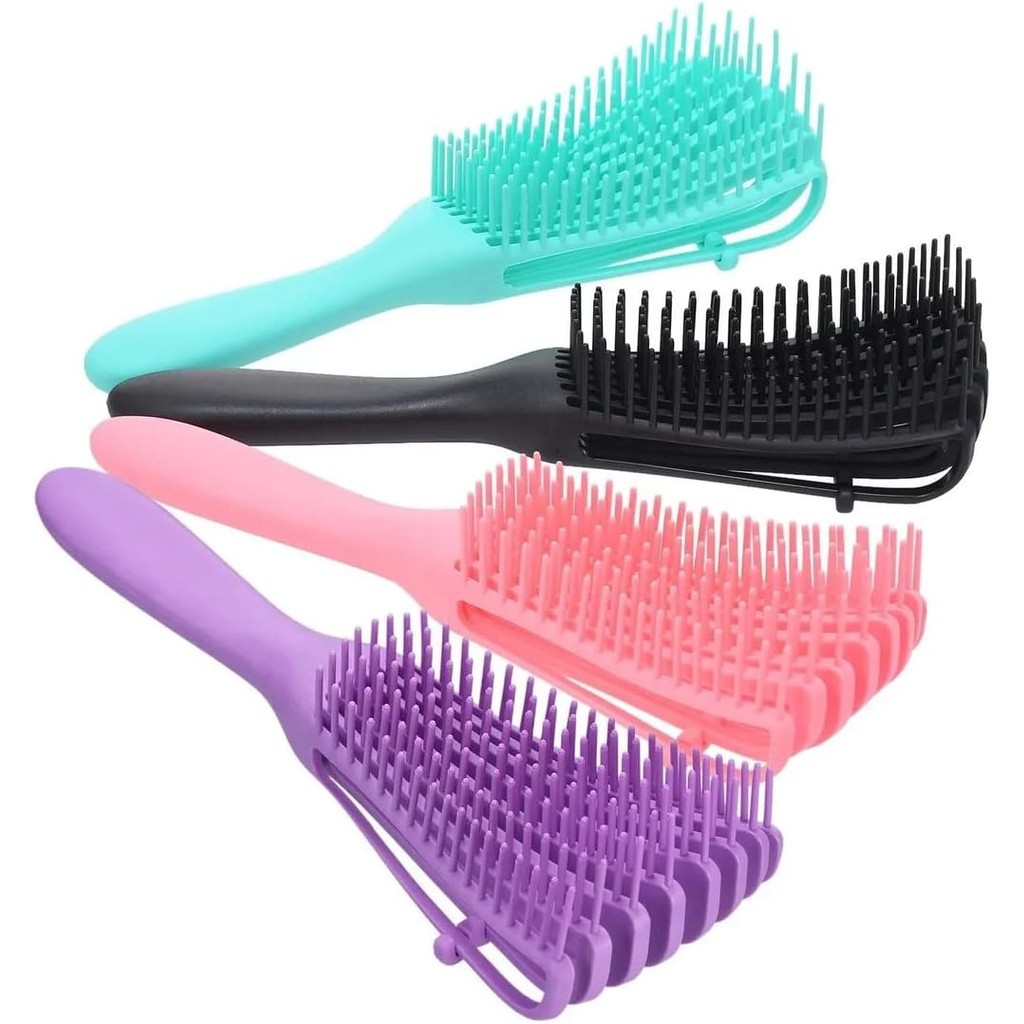 Escova Polvo Para Cabelos Cacheados Desembaraçadora com Pontas Flexíveis