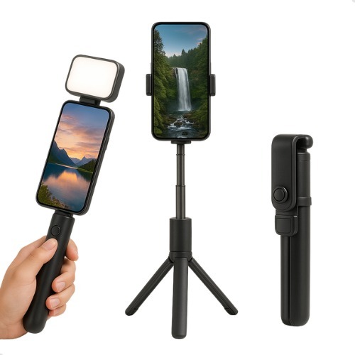 Tripé Bastão de Selfie com LED Embutido, Control