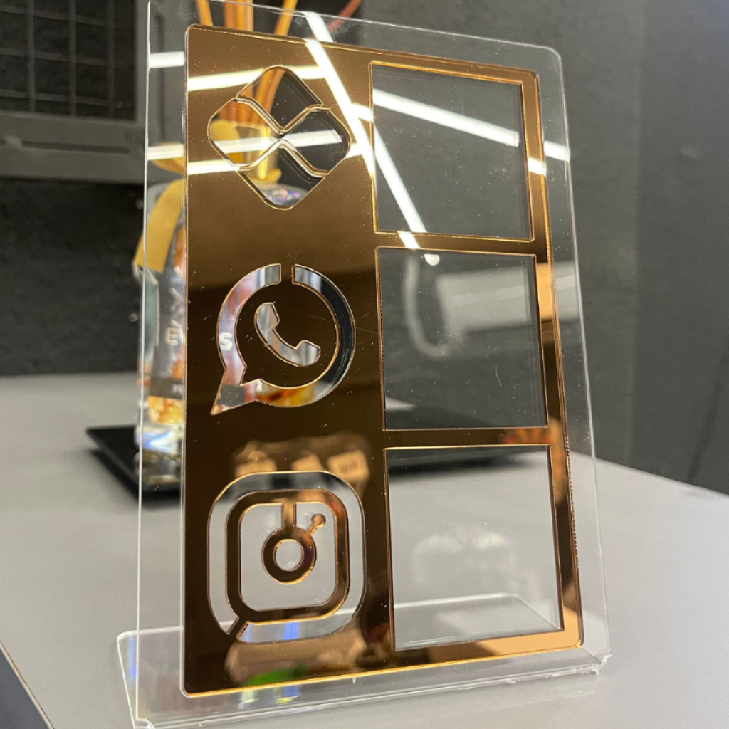 Placa Pix Display Acrílica 3 em  Qr Code Mesa Balção Pix Instagram Acrilico Loja Estabelecimento