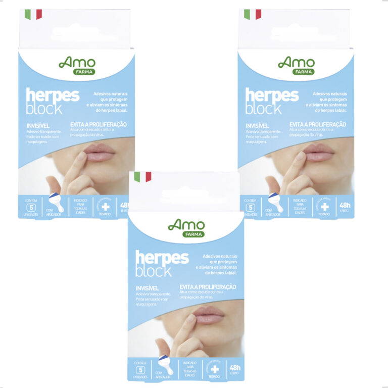 3 Caixas Adesivos Naturais Herpes Block labial Amo