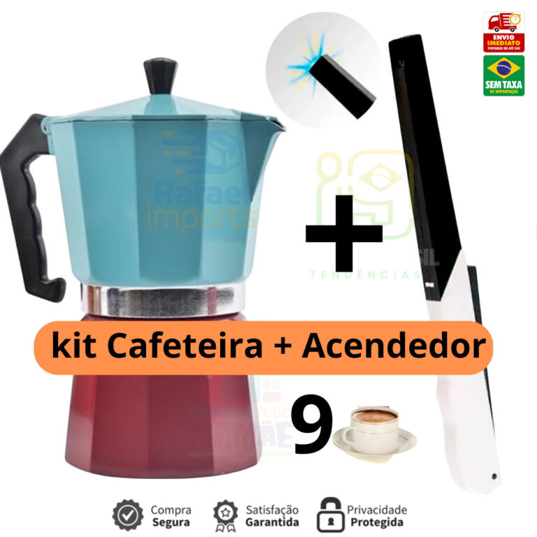 Kit Cafeteira Italiana Moka+ Acendedor  9 ou 6  Xi