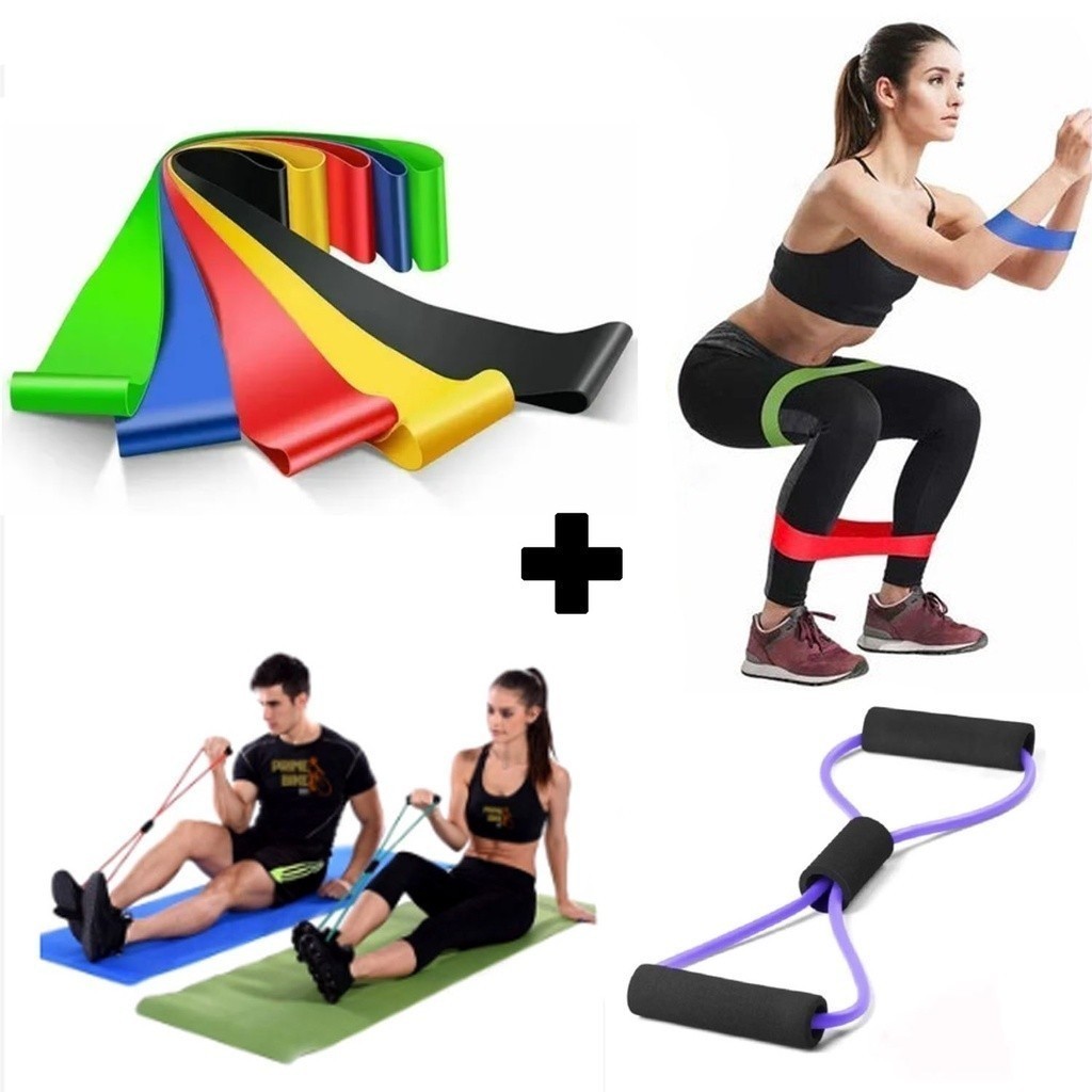 Kit 5 Elástico para Exercícios Original  Mini Band Elástico de Exercício Crossfit Fisioterapía
