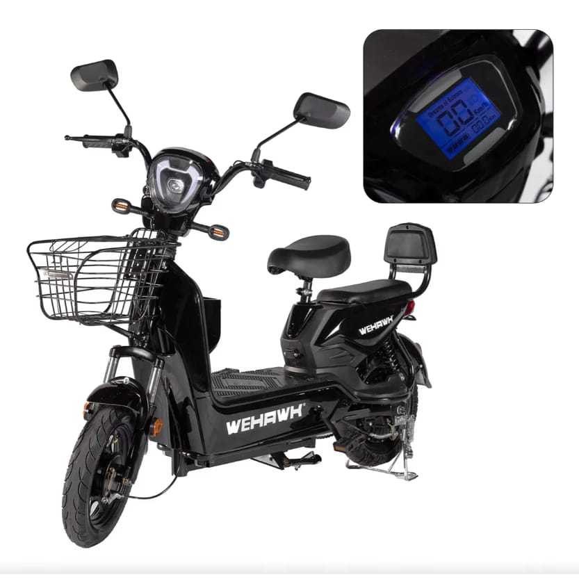 Scooter Bicicleta Elétrica Wehawk Basket 500w 40 Km Autonomia Preto 48v