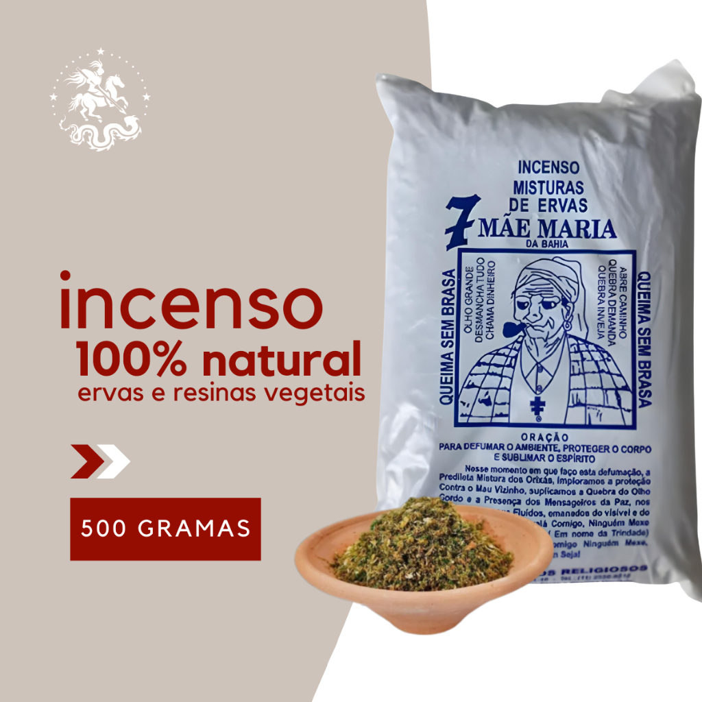 Incenso Para Limpeza De Erva Mãe Maria 500 Gramas