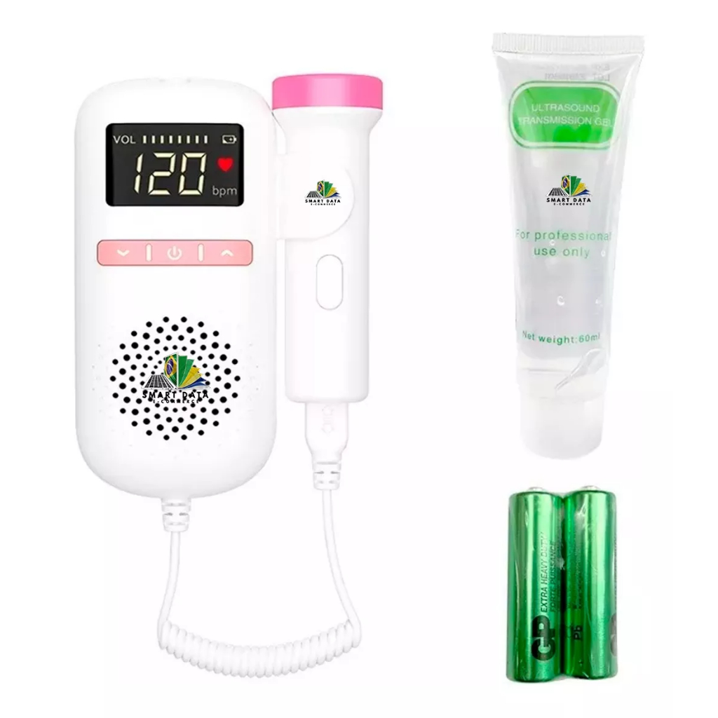 Monitor De Frequência Cardíaca Fetal Doppler -Monitor Fetal Doppler Ultrassom Ouvir Batimentos Bebe-