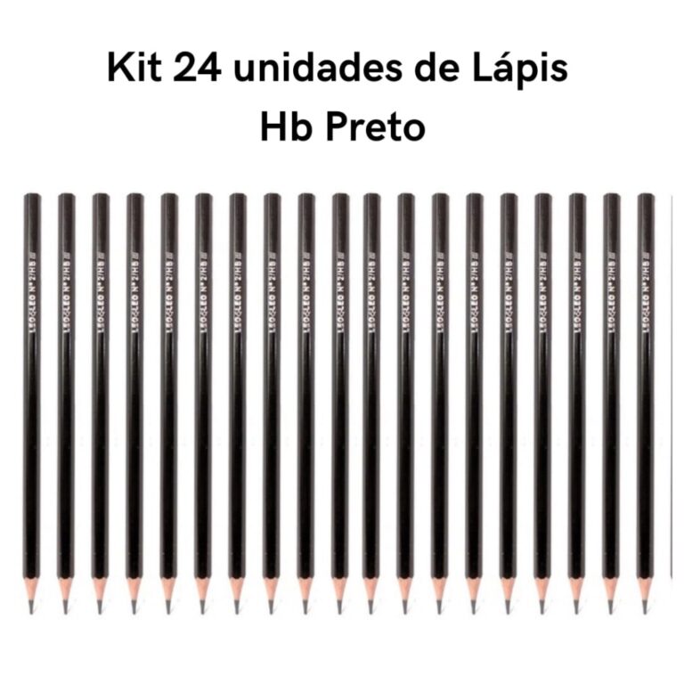 Kit 24 Lápis Preto HB N°2 de Escrever Sextavado 