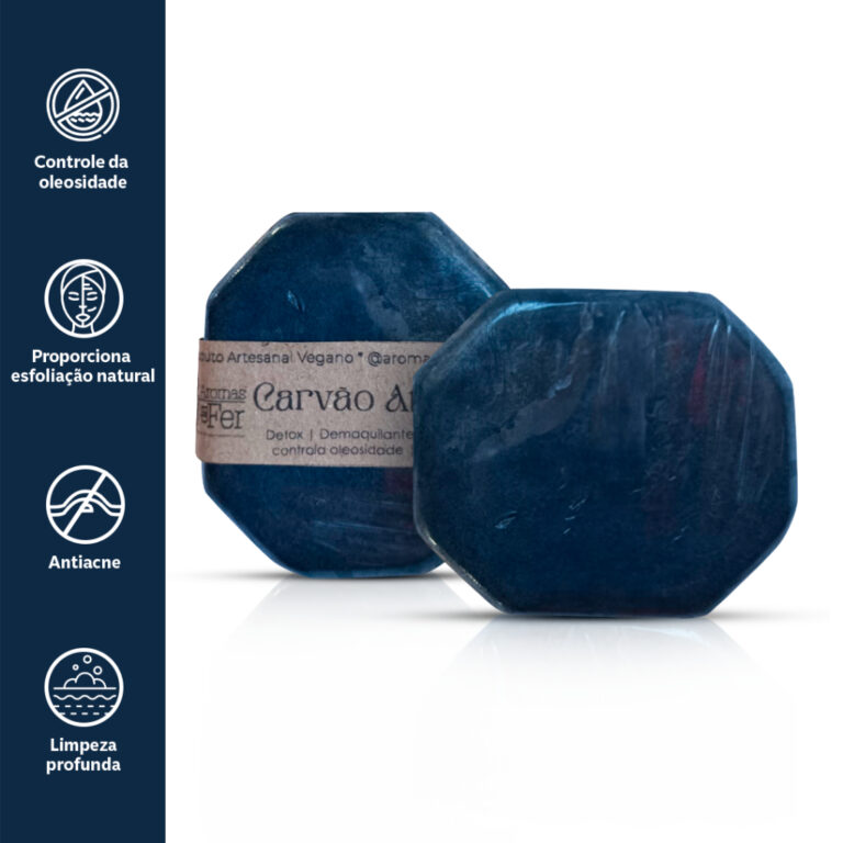 Kit 3 Sabonete Facial Antiacne Esfoliante de Carv