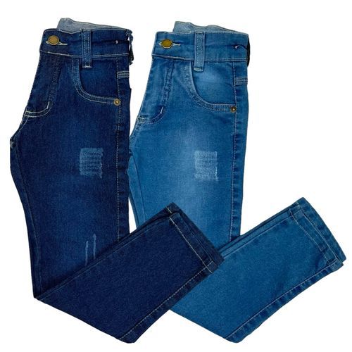 Kit Com 2 Calças Jeans Infantil  Juvenil Slim Men