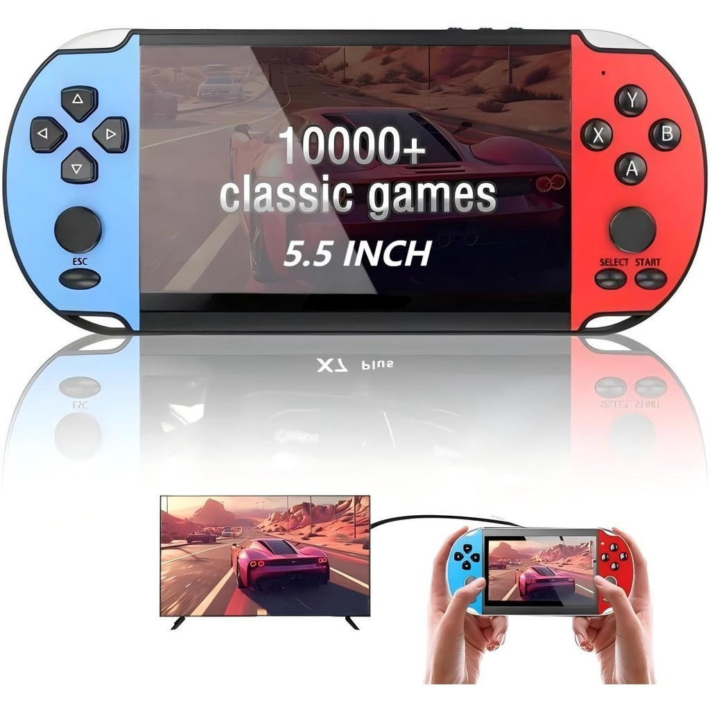 Videogame Portatil X5 PLUS Tela 4.3 PSP +10000 Jogos Retro 8GB,Console de Mão Memoria Expansivel