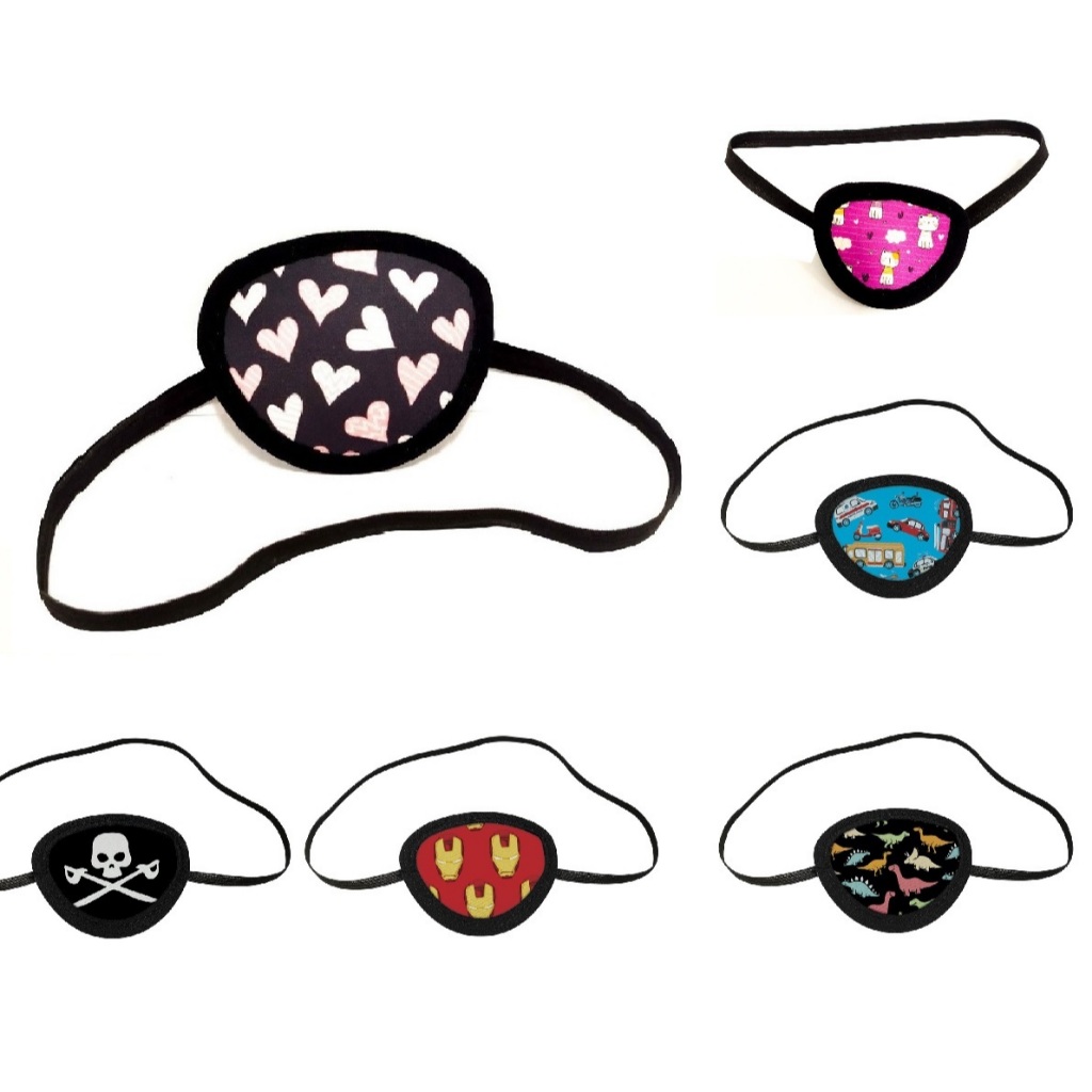 Tapa Olho Pirata Neoprene Oclusor Estrabismo Ambliopia Varias Estampas Infantil