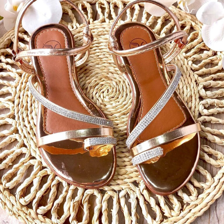Sandália Feminina Strass Confortável Rasteirinha