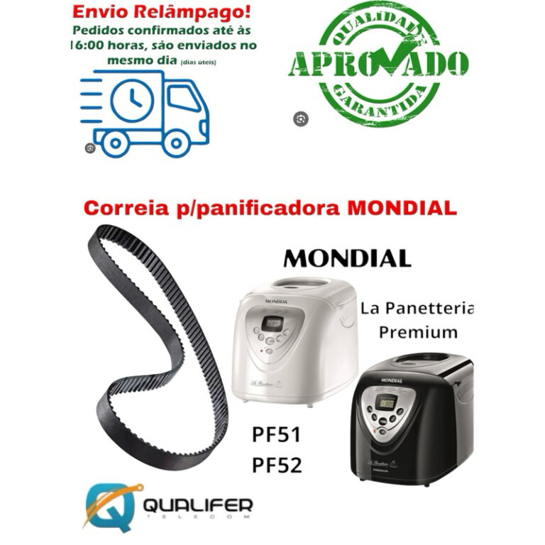 Kit 2 correias panificadora MONDIAL Pf 51 e Pf 52