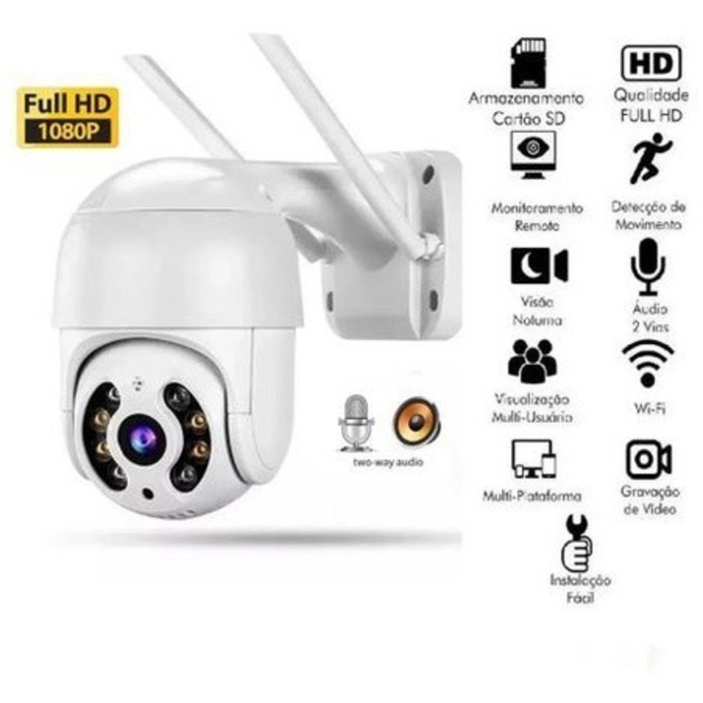 CAMERA DE SEGURANÇA SMART WIFI FULL HD – A8 1080P Prova Dágua APP ICESS