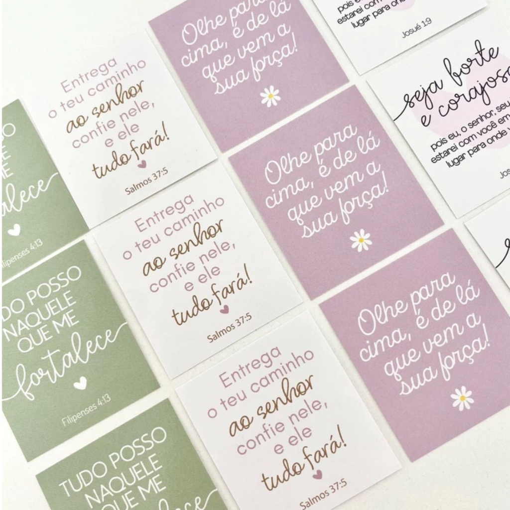 40 a 240 Unidades Mini Cartão com frases evangelicas 4x5cm – ENVIO IMEDIATO