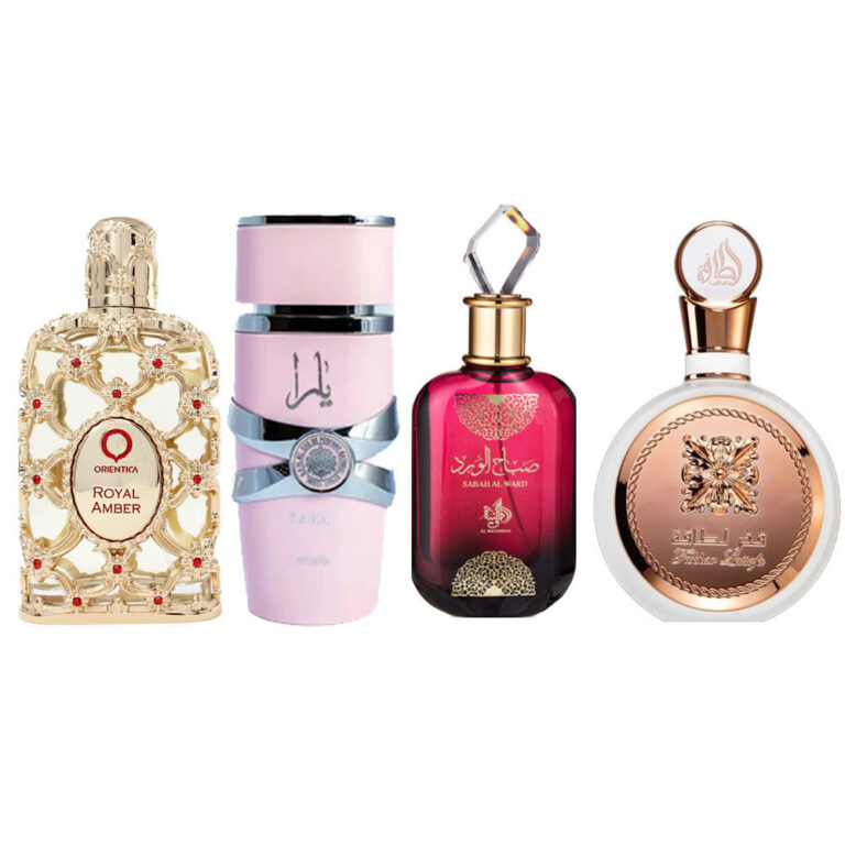 Kit 4 PERFUMES ARABE FEMININO DE QUALIDADE ESSENCI