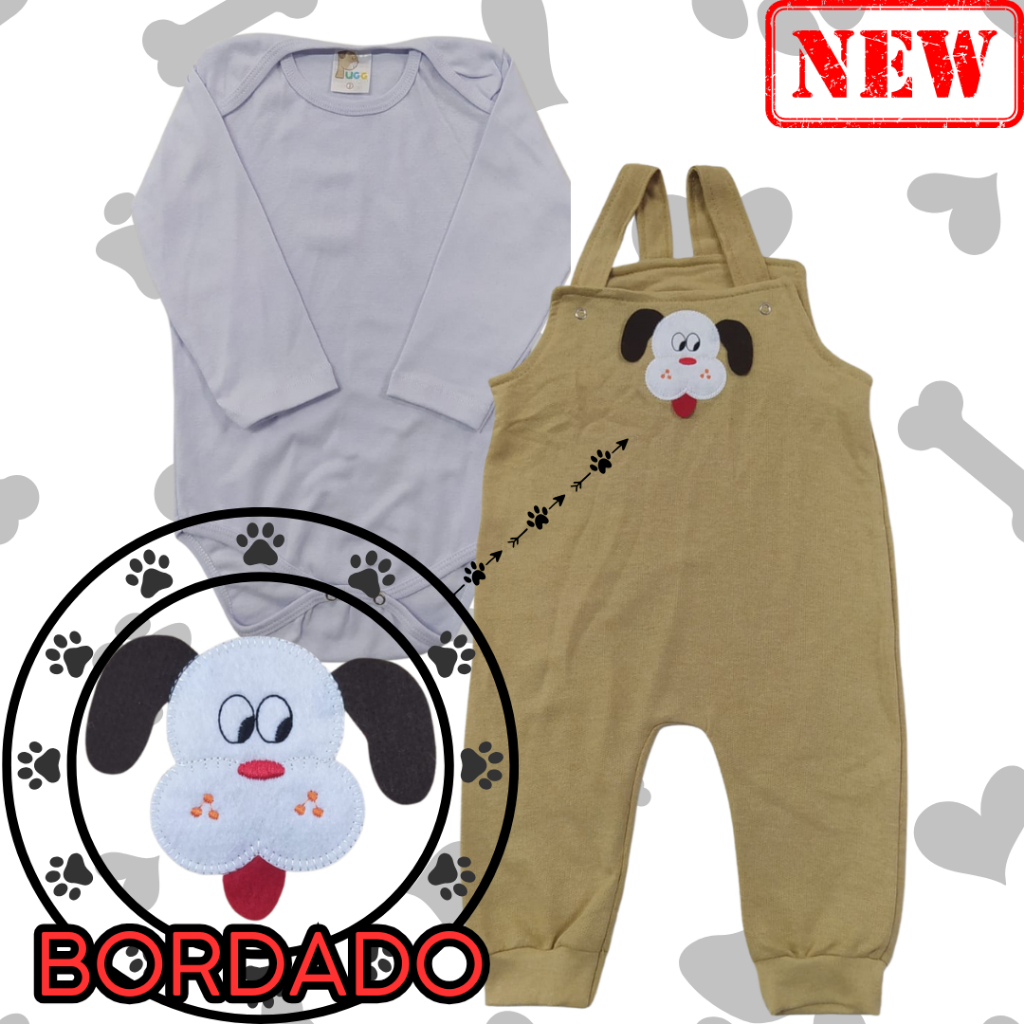 Conjunto Jardineira Menino ou Menina  Roupas de Bebê